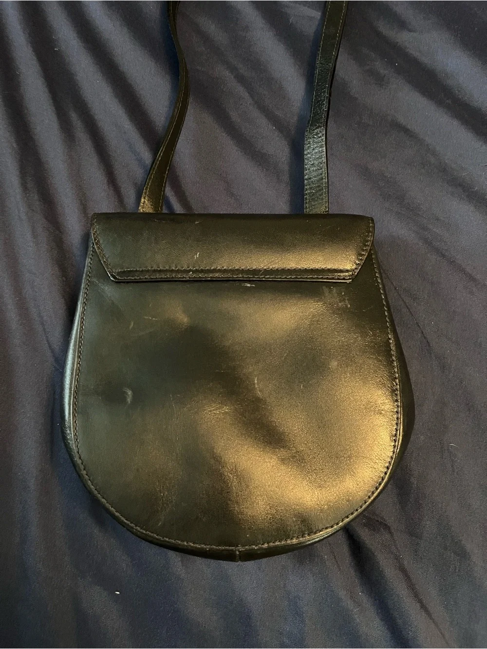 Etienne Aigner Black Leather Saddle Crossbody Bag